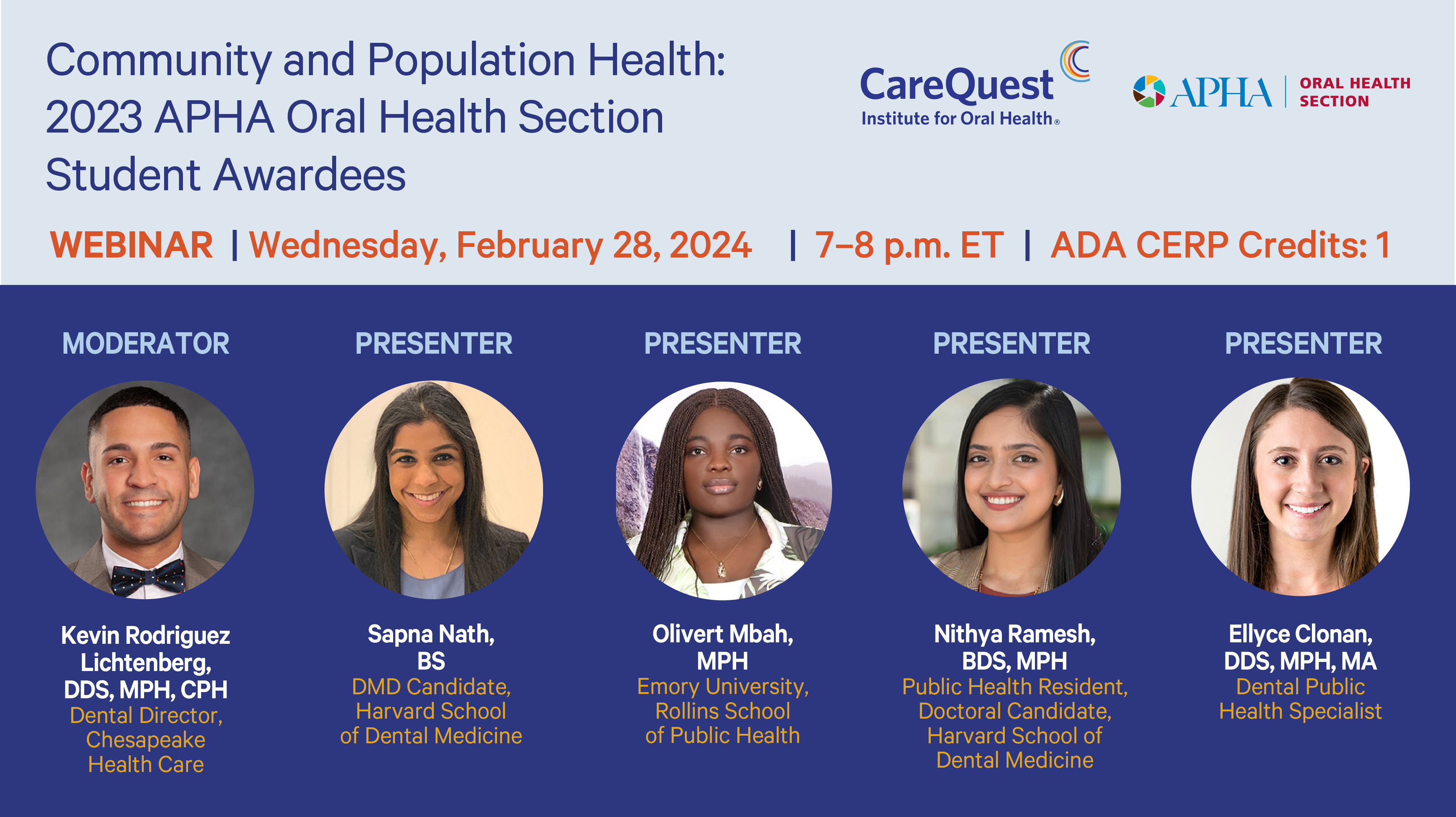 Community and Population Health 2023 APHA Oral Health Section Student